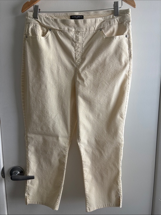 Mario Serrani Pants - Mario Serrani Searsucker Preppy Pull on Cropped Straight-Leg Pants SZ L